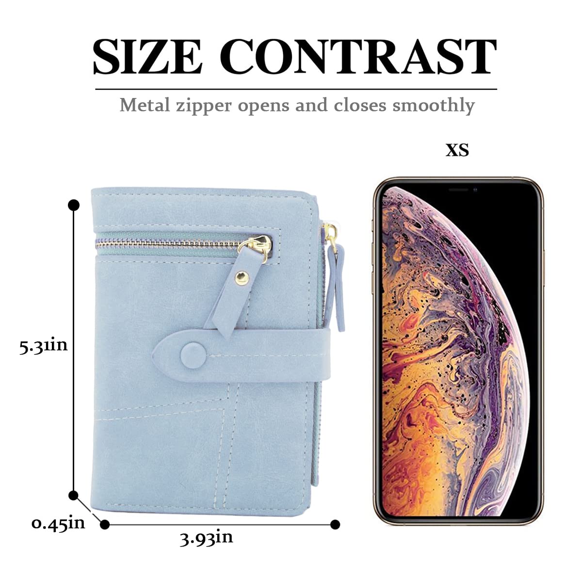 PALAY Small Purses for Women PU Leather Bifold Wallet Card Organizer Girl Wallet Solid Color Women Purse Viberant Blue Wallet for Girls PALAY Small Purses for Women PU Leather Bifold Wallet Card Organizer Girl Wallet Solid Color Women Purse Viberant Blue Wallet for Girls